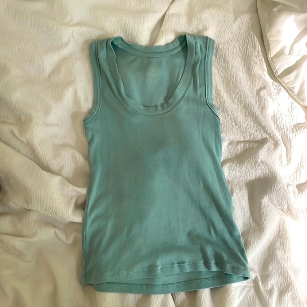 Blue Green Ribbed tank top